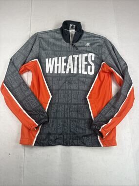 Champion System Wheaties Cycling Jacket Men’s L Gray Orange Full Zip Windbreaker
